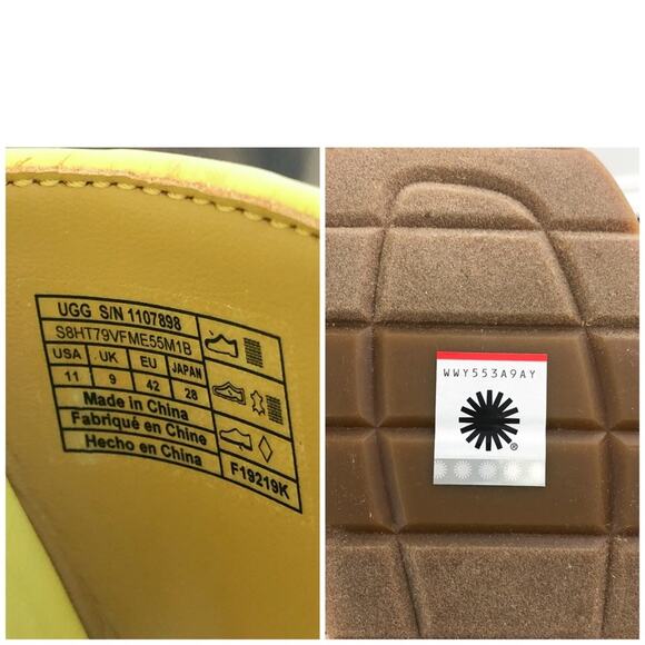 UGG Platform Sandal Ankle Wrap Square Toe Chunky Strappy Lennox Size 11 Yellow - Picture 14 of 15